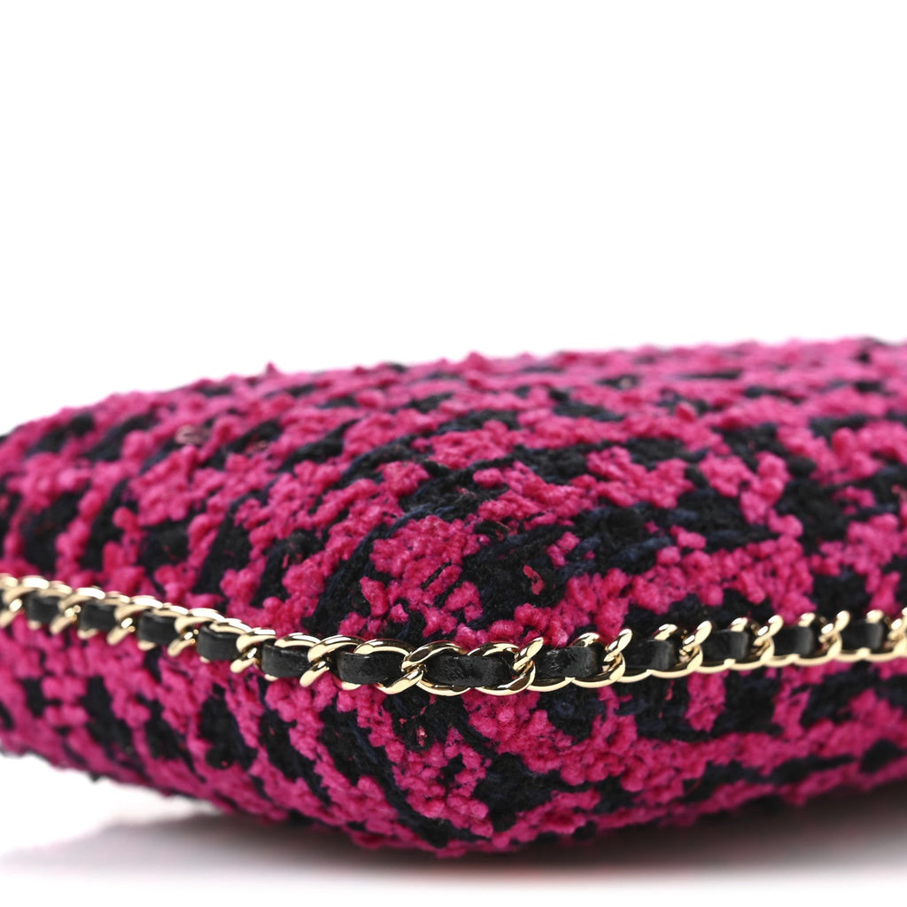 Chanel Tweed Chain Around Phone Holder Pink