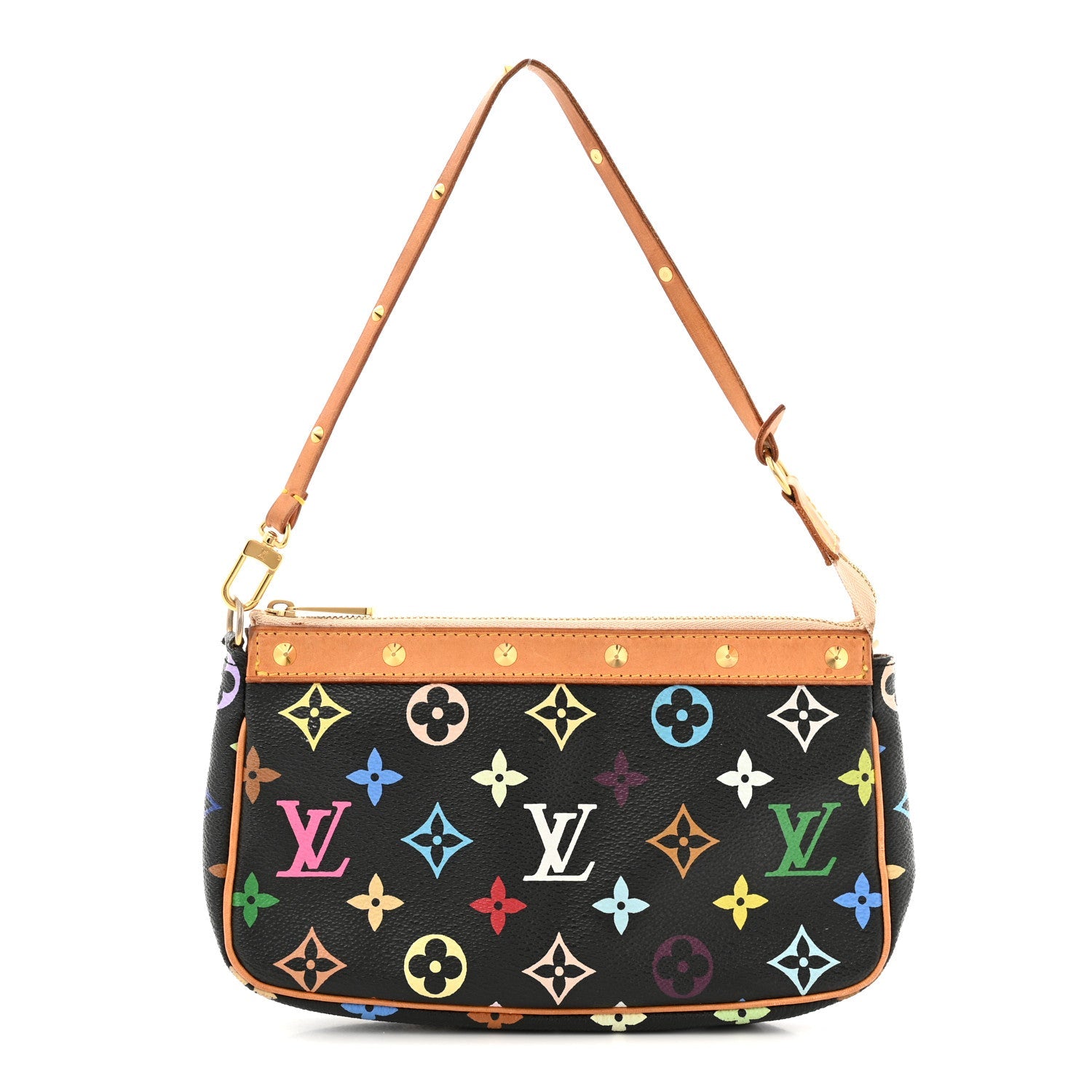 Louis Vuitton Monogram Multicolor Pochette Accessories Black