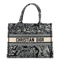 Christian Dior Canvas Embroidered Medium Dioriviera Toile De Jouy Book Tote Blue