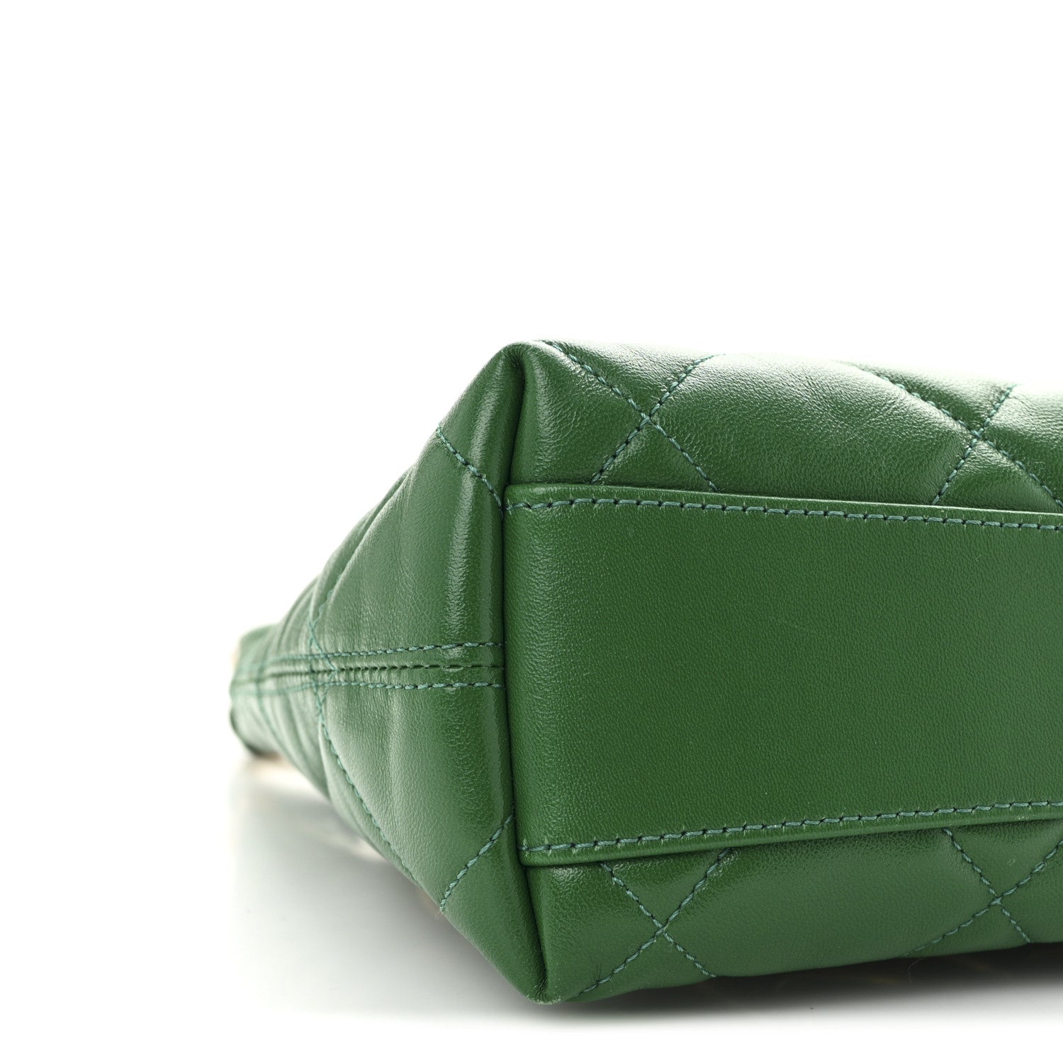 Chanel Shiny Crumpled Lambskin Quilted Small CC Funky Town Hobo Green