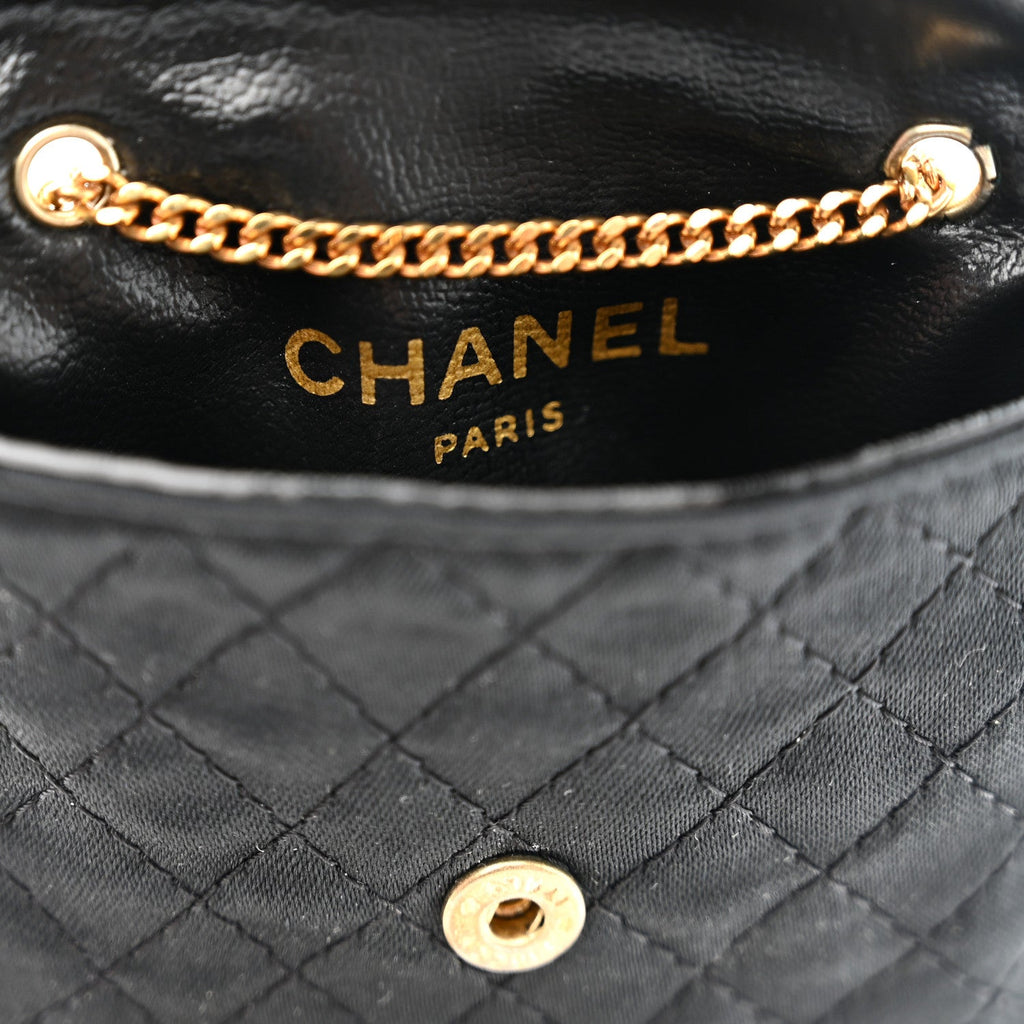 Chanel Jersey Quilted Micro Flap Bag Black