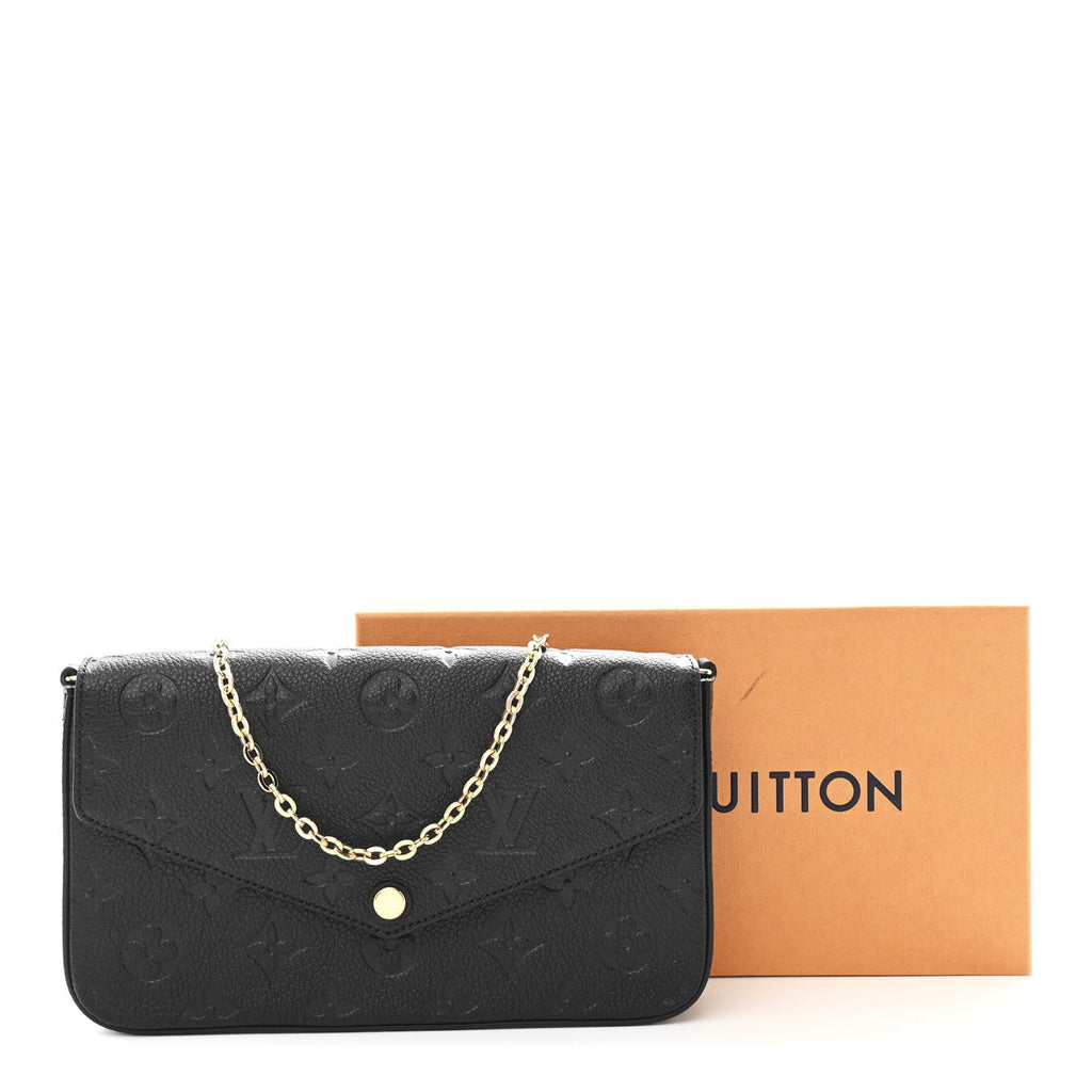 Louis Vuitton Empreinte Pochette Felicie Chain Wallet Black