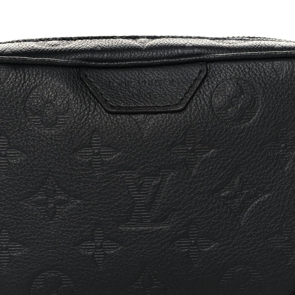 Louis Vuitton Calfskin Monogram Shadow Trocadero Wearable Wallet Black