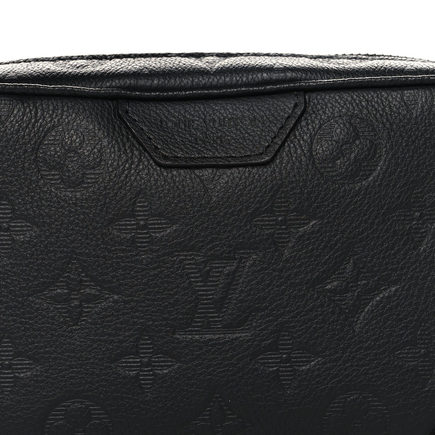 Louis Vuitton Calfskin Monogram Shadow Trocadero Wearable Wallet Black