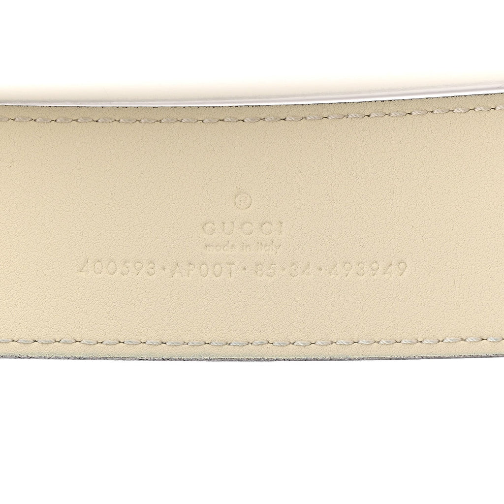 Gucci Calfskin Double G 40mm Belt 85 34 Mystic White