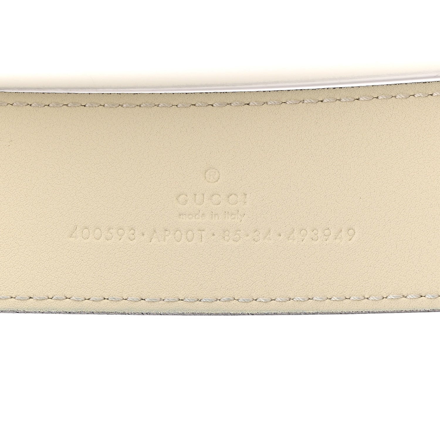 Gucci Calfskin Double G 40mm Belt 85 34 Mystic White