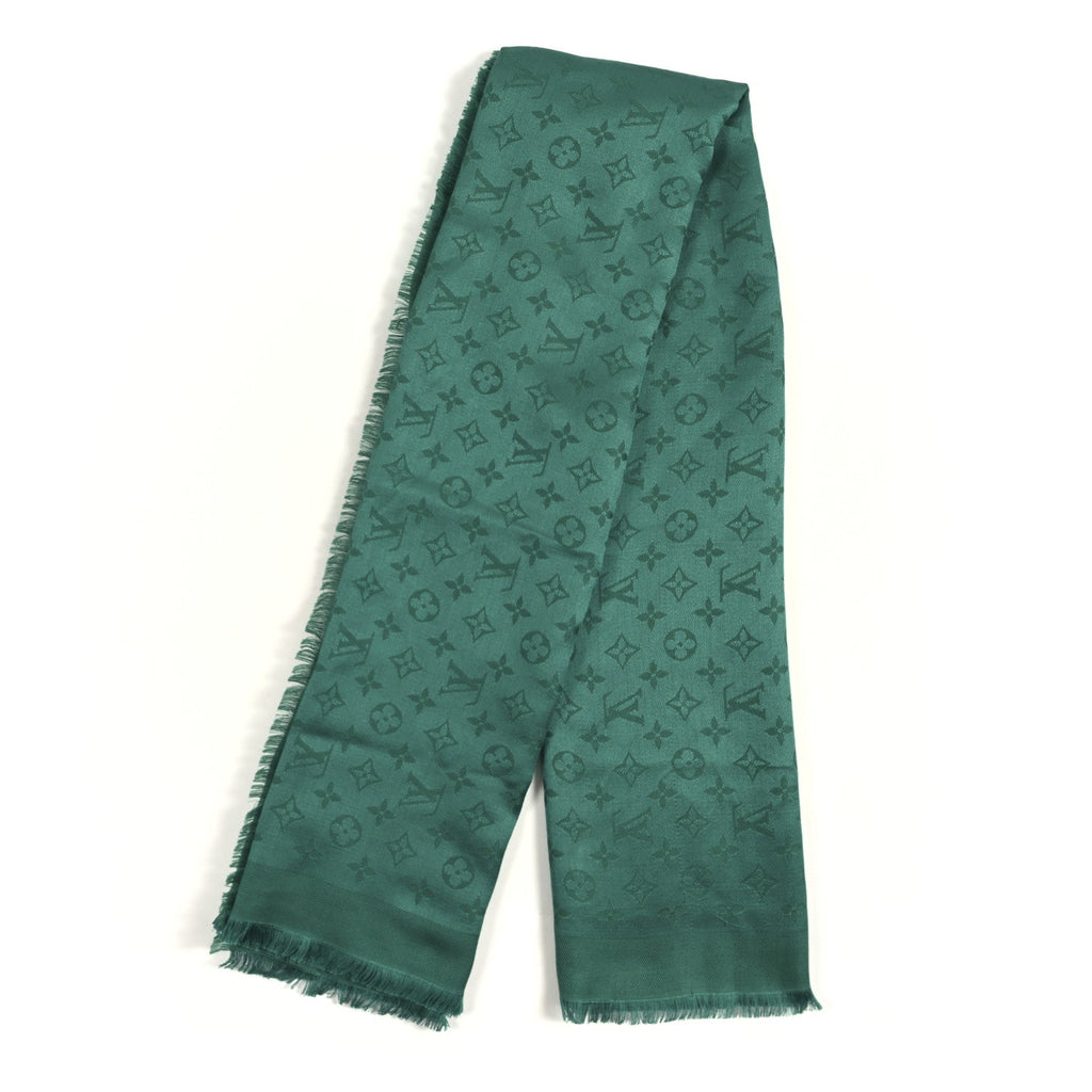 Louis Vuitton Silk Wool Monogram Shawl Green
