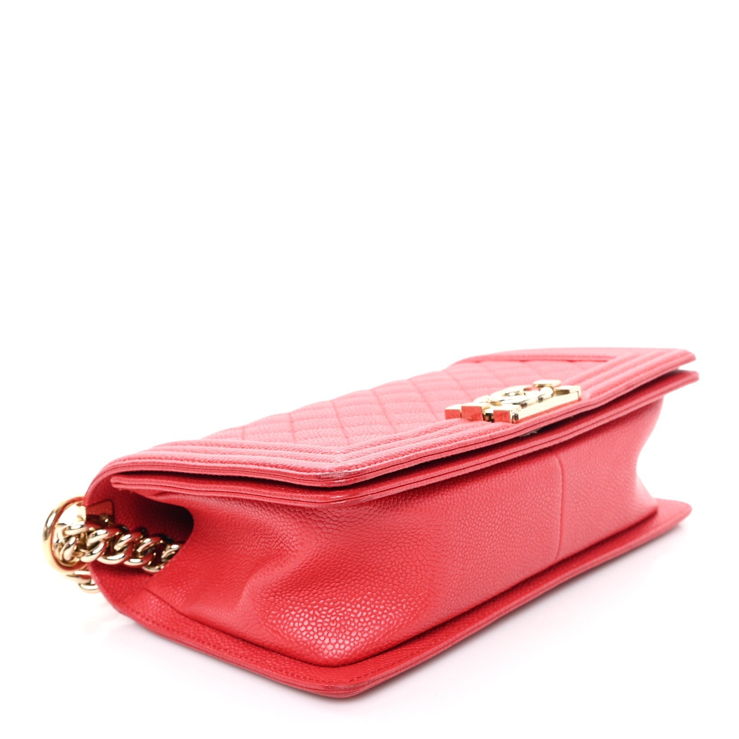 Chanel Caviar Quilted Medium Boy Flap Red