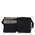 Gucci GG Monogram Double Pocket Belt Bag Black
