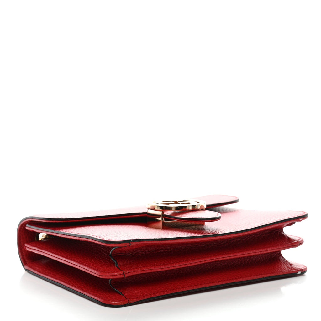 Gucci Dollar Calfskin Small Interlocking G Shoulder Bag Red