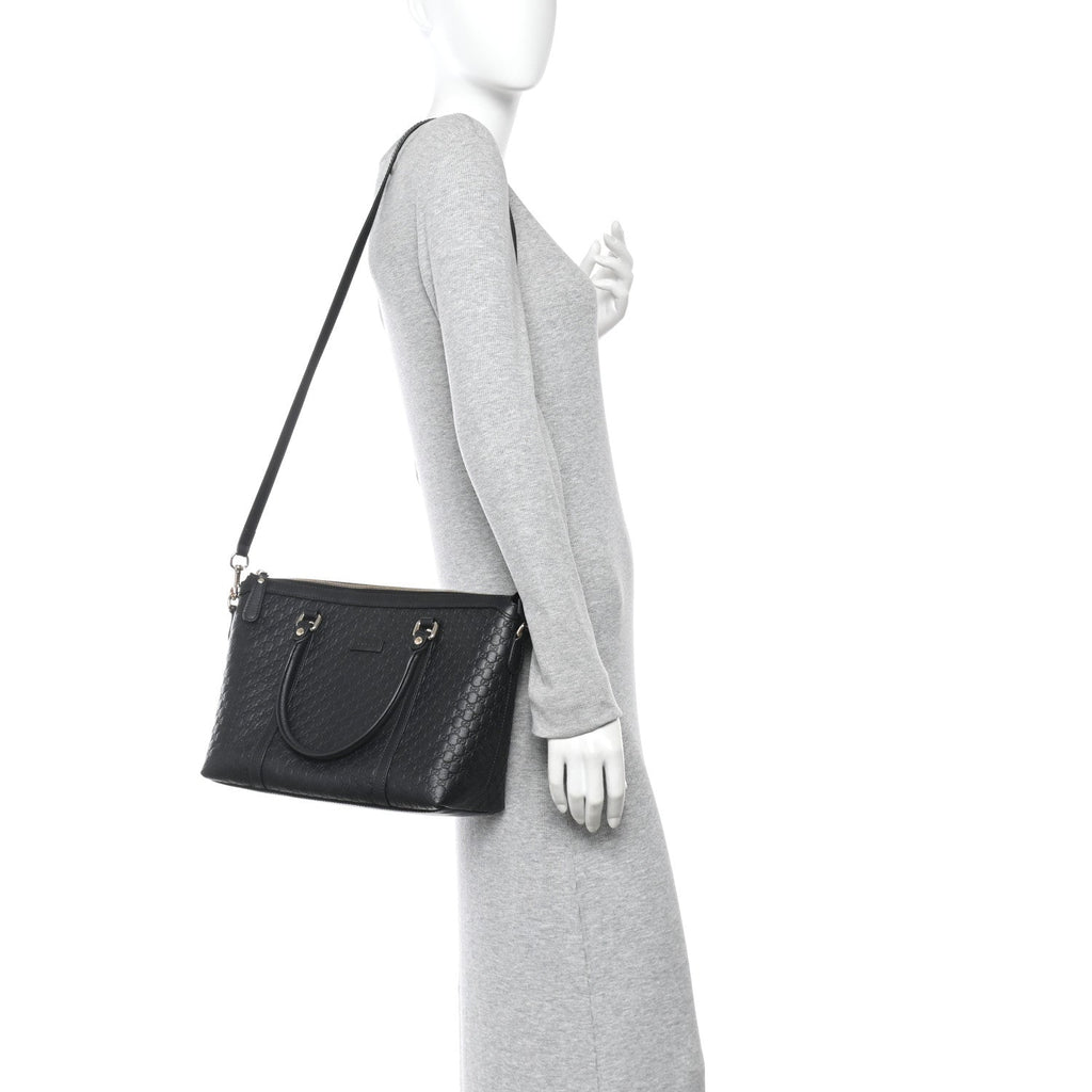Gucci Soft Microguccissima Small Zippered Satchel Black