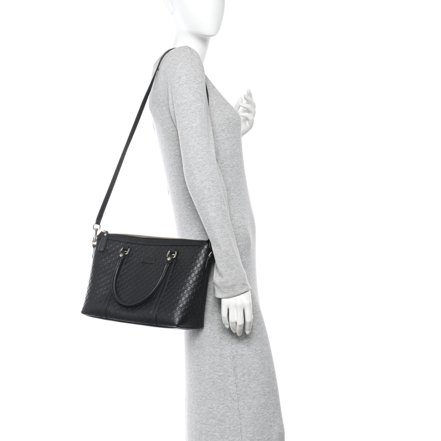 Gucci Soft Microguccissima Small Zippered Satchel Black
