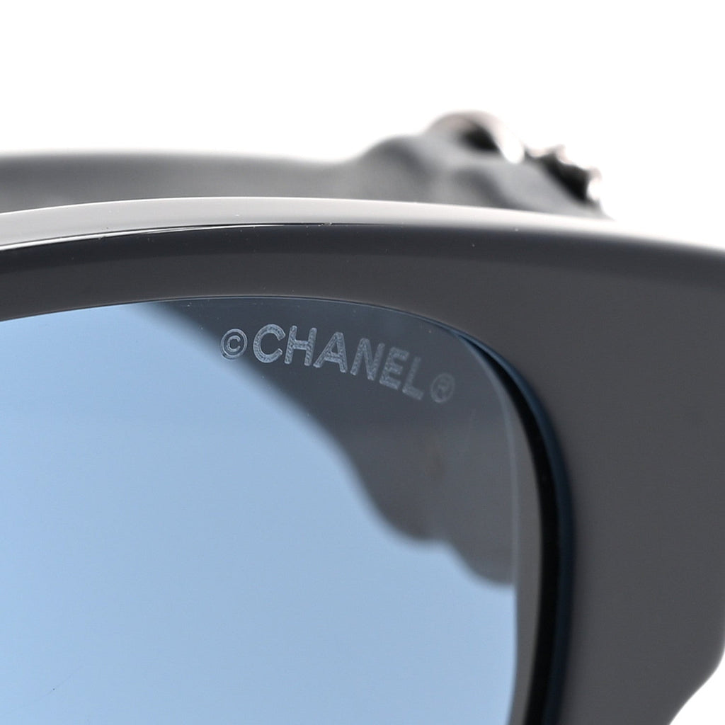 Crystal Lambskin CC Sunglasses 5455-Q-A Navy