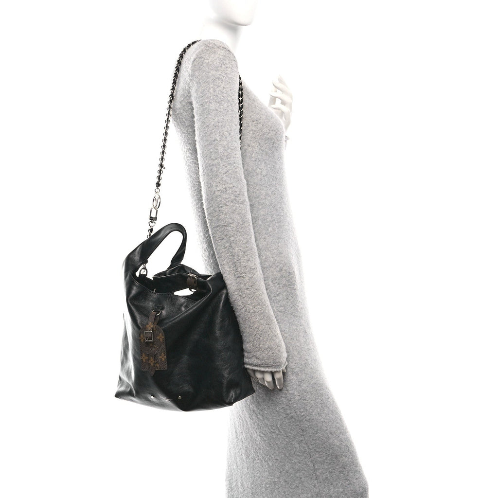 Louis Vuitton Calfskin Monogram Atlantis Vibe MM Black