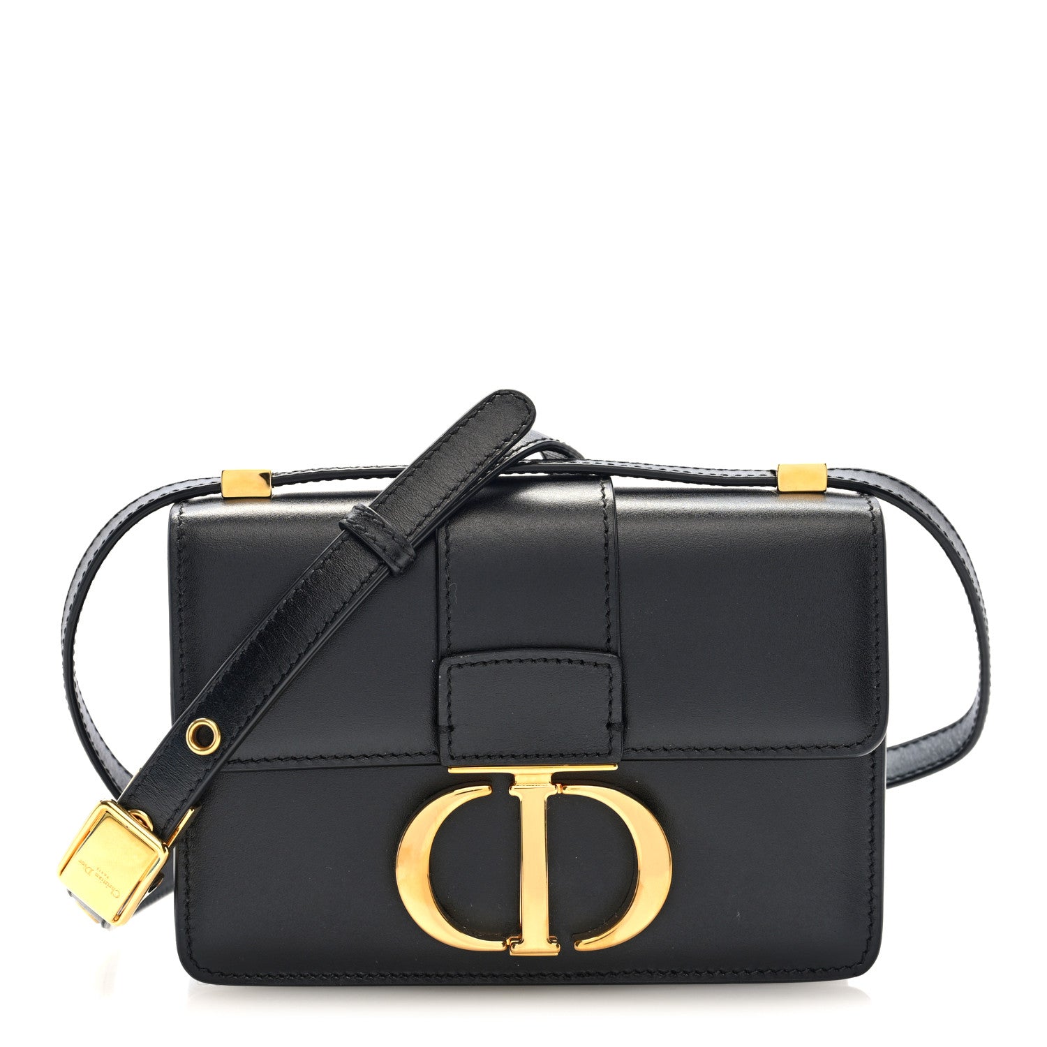 Christian Dior Smooth Calfskin Micro 30 Montaigne Flap Bag Black