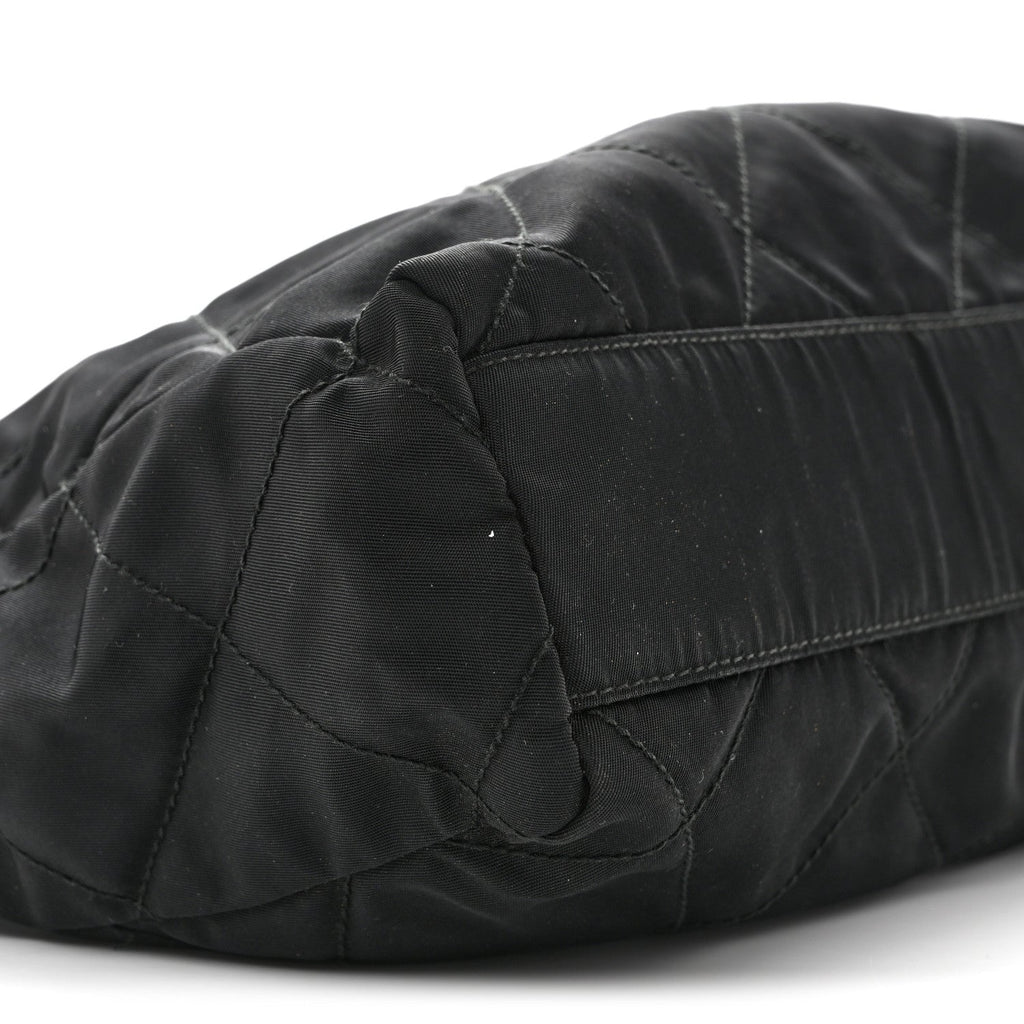 Prada Nylon Tessuto Impuntu Quilted Flap Shoulder Bag Black