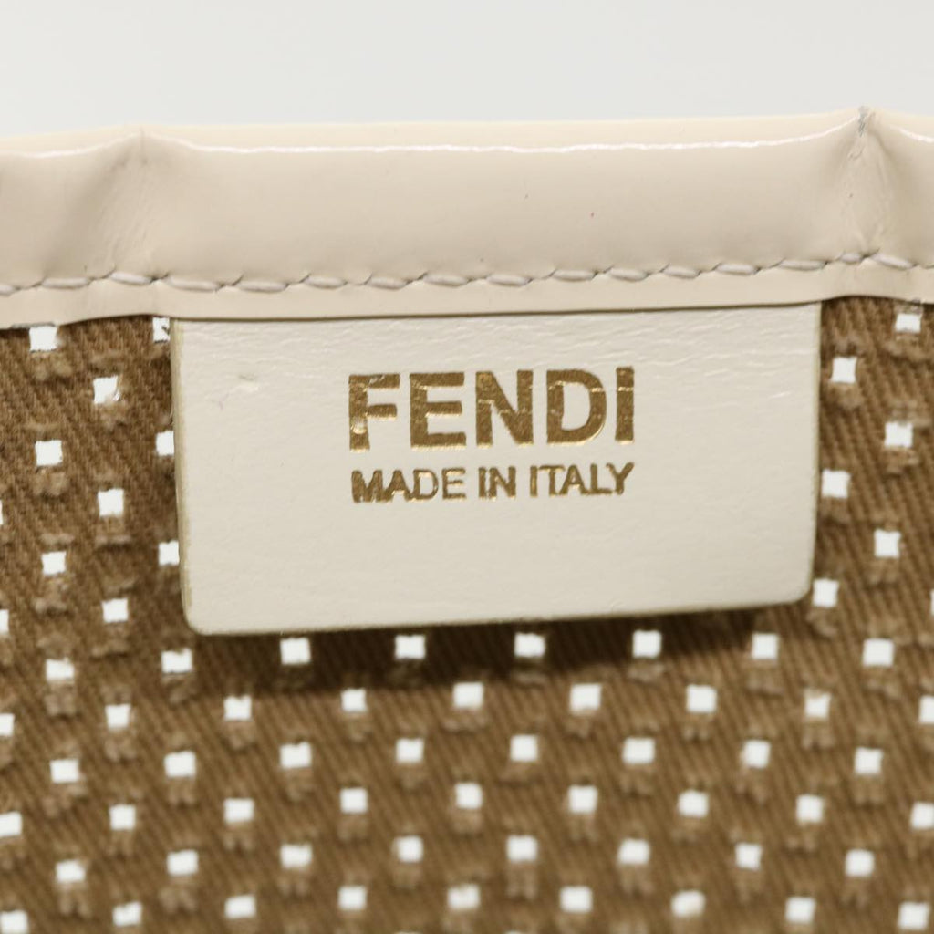 FENDI Zucca Canvas punching Tote Bag Brown Auth am3208