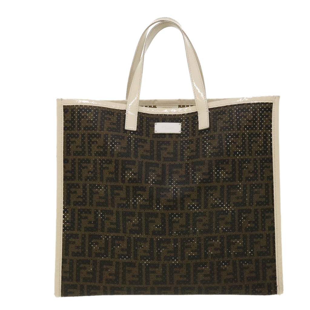 FENDI Zucca Canvas punching Tote Bag Brown  am3208