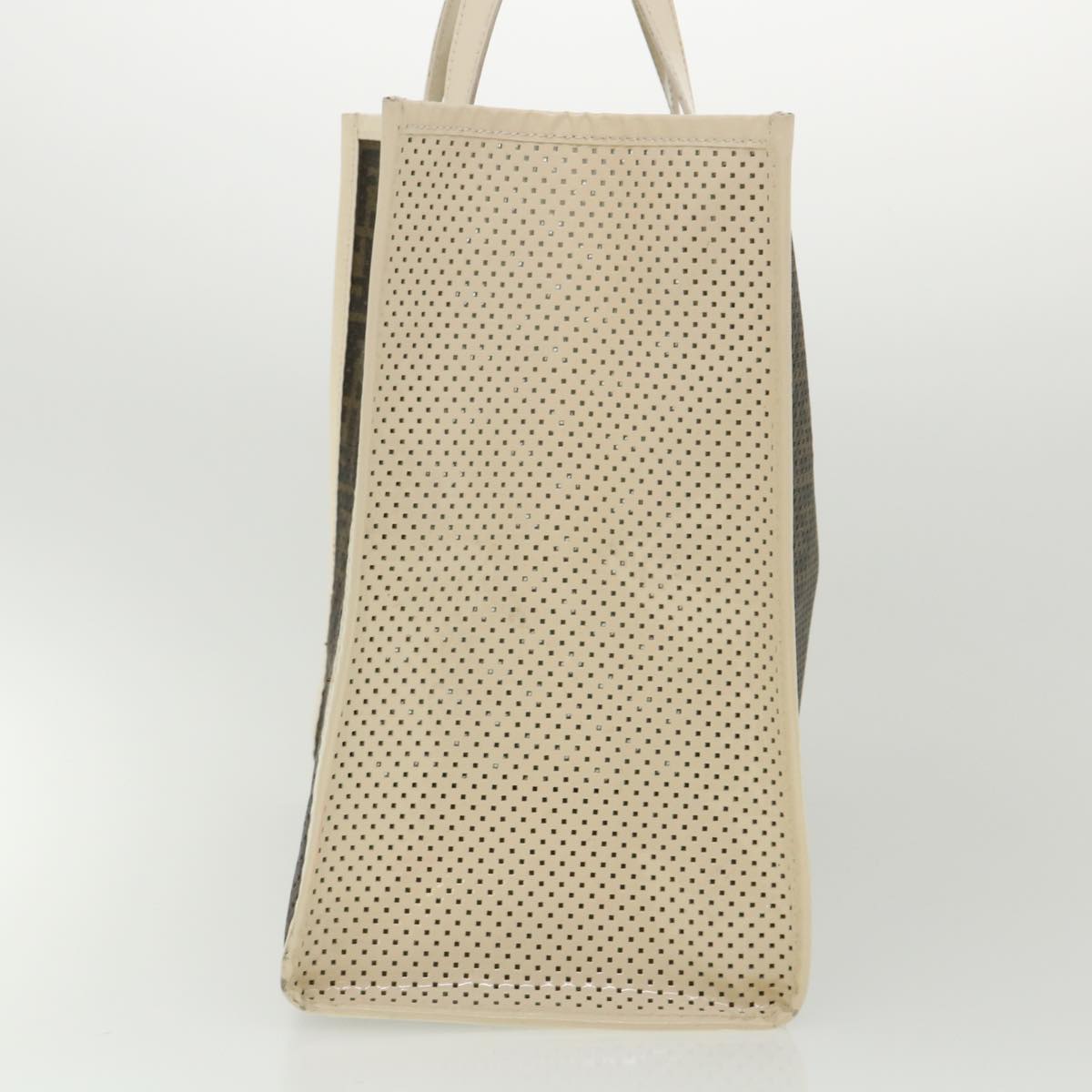 FENDI Zucca Canvas punching Tote Bag Brown Auth am3208