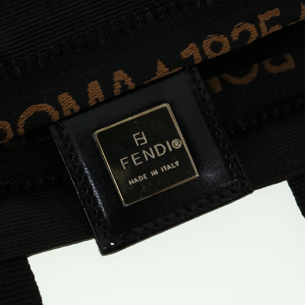 FENDI Hand Bag Brown Black  am3299