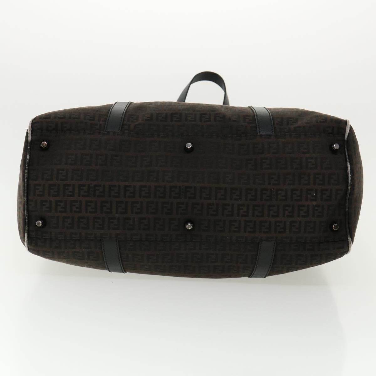 FENDI Zucchino Canvas Boston Bag Black  am3471