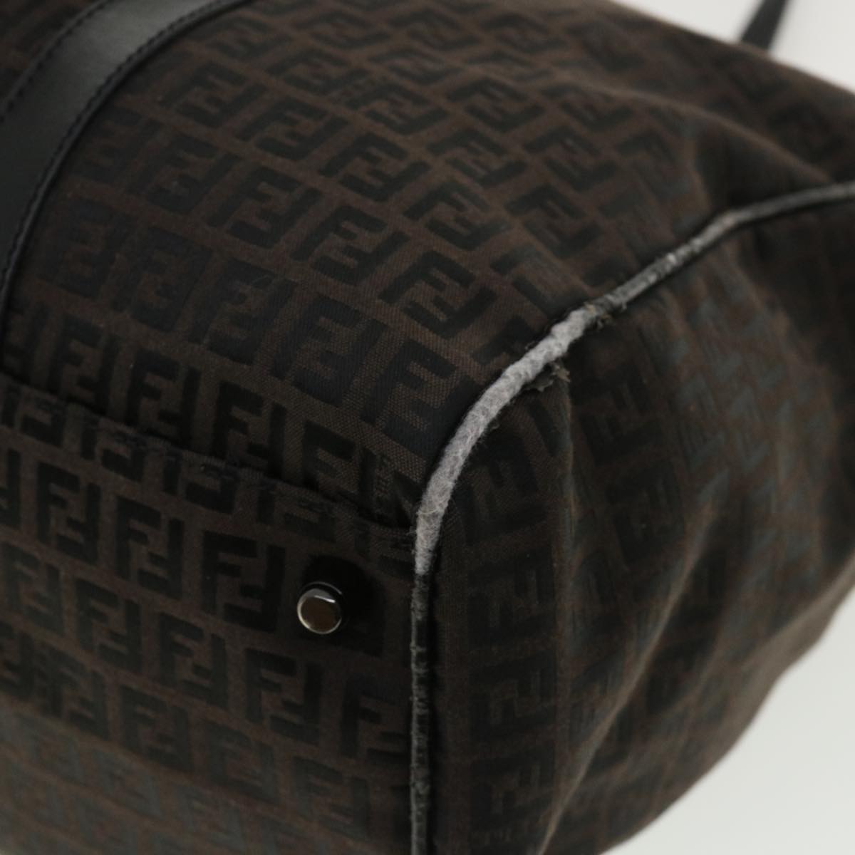 FENDI Zucchino Canvas Boston Bag Black  am3471