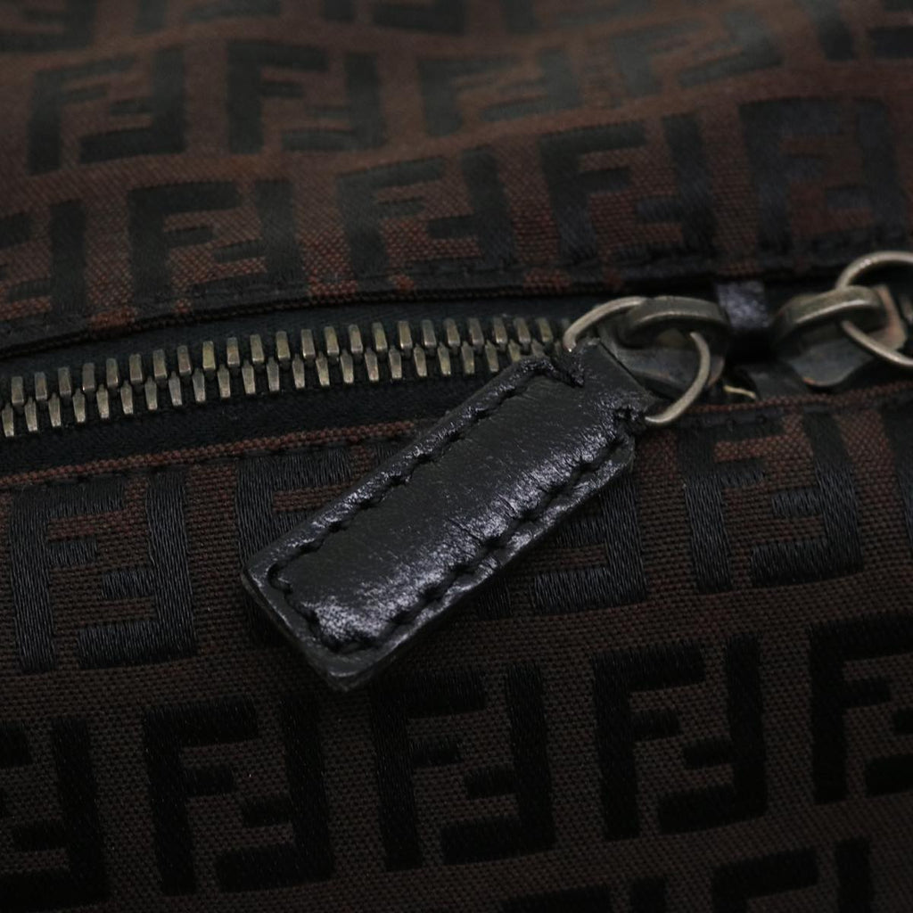 FENDI Zucchino Canvas Boston Bag Black  am3471