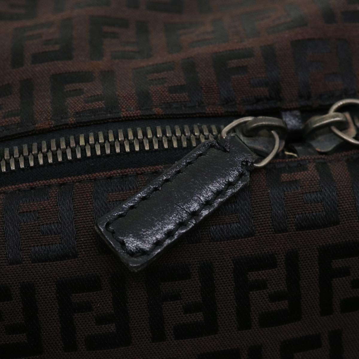 FENDI Zucchino Canvas Boston Bag Black  am3471