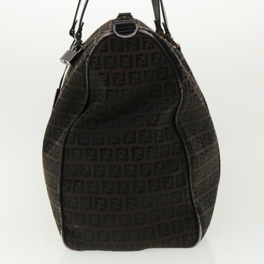 FENDI Zucchino Canvas Boston Bag Black  am3471