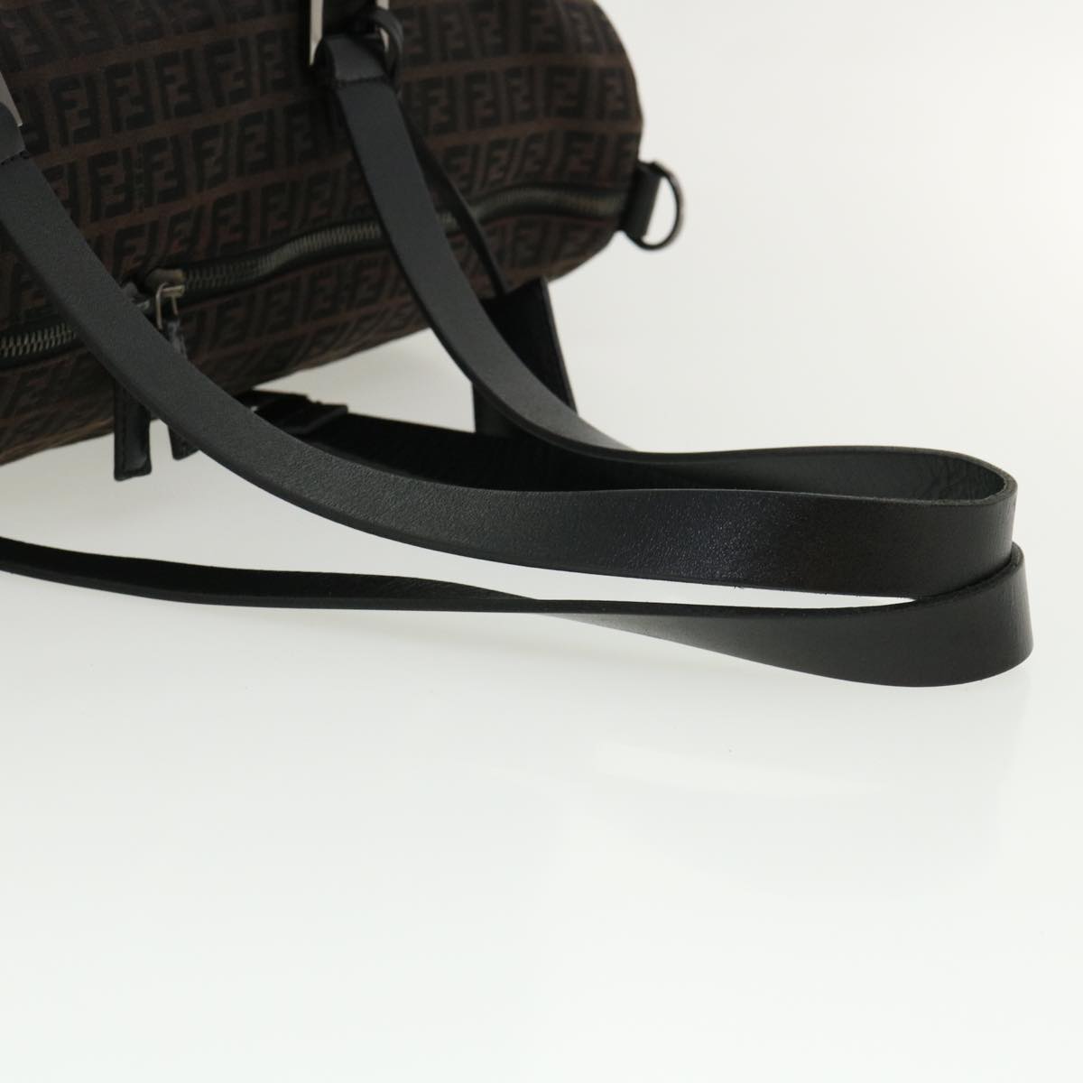 FENDI Zucchino Canvas Boston Bag Black  am3471