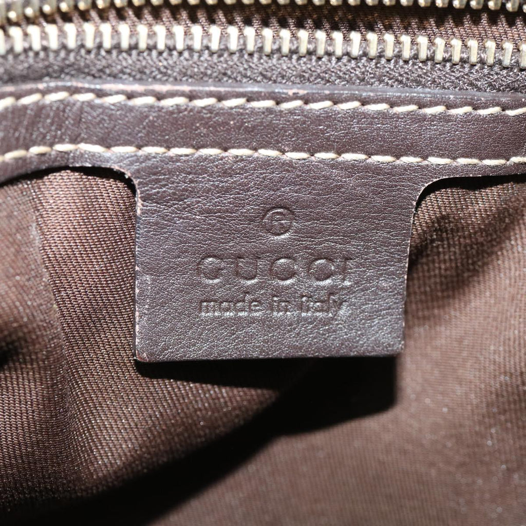 GUCCI GG Canvas Tote Bag Coated Canvas Beige Dark Brown  am3623