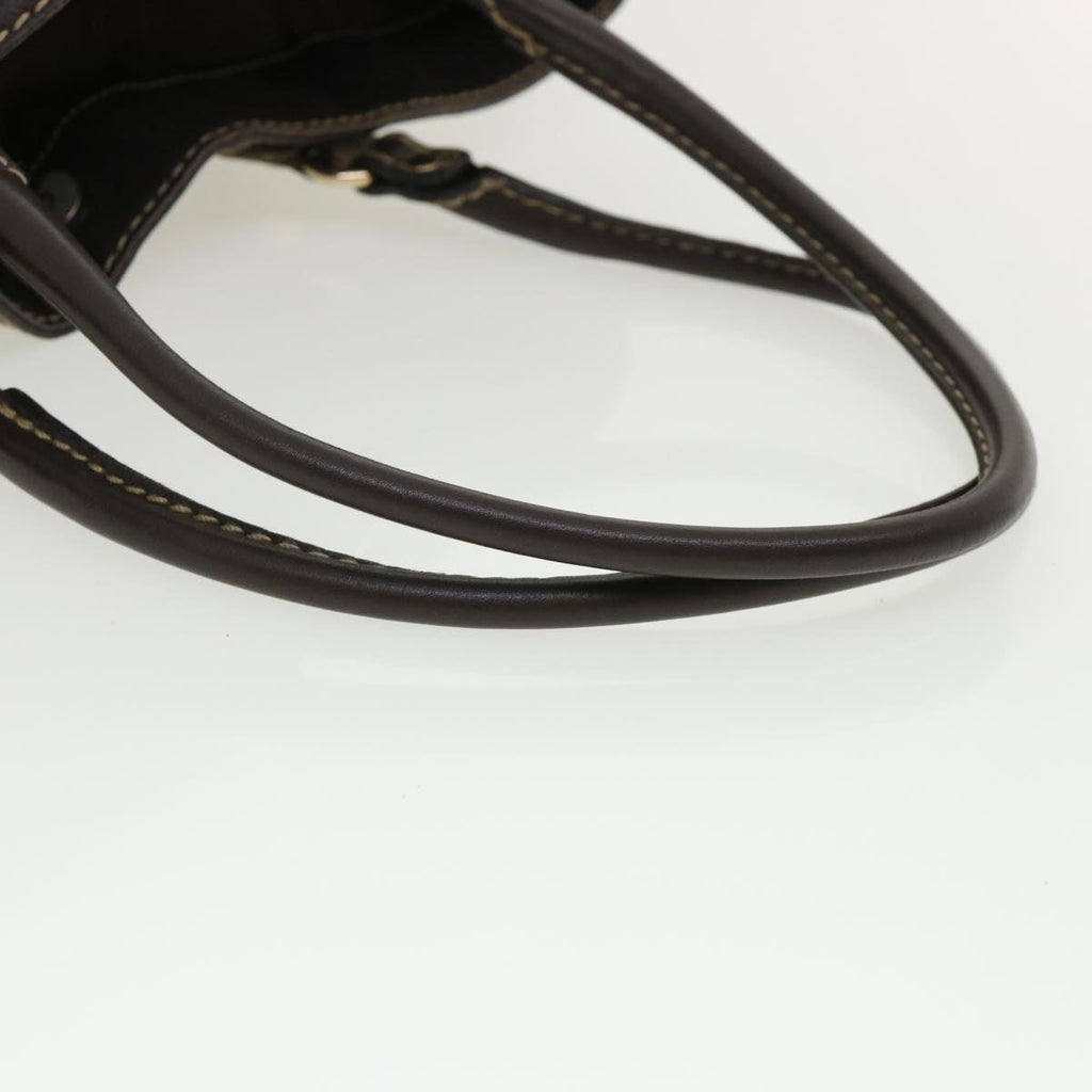 GUCCI GG Canvas Tote Bag Coated Canvas Beige Dark Brown  am3623