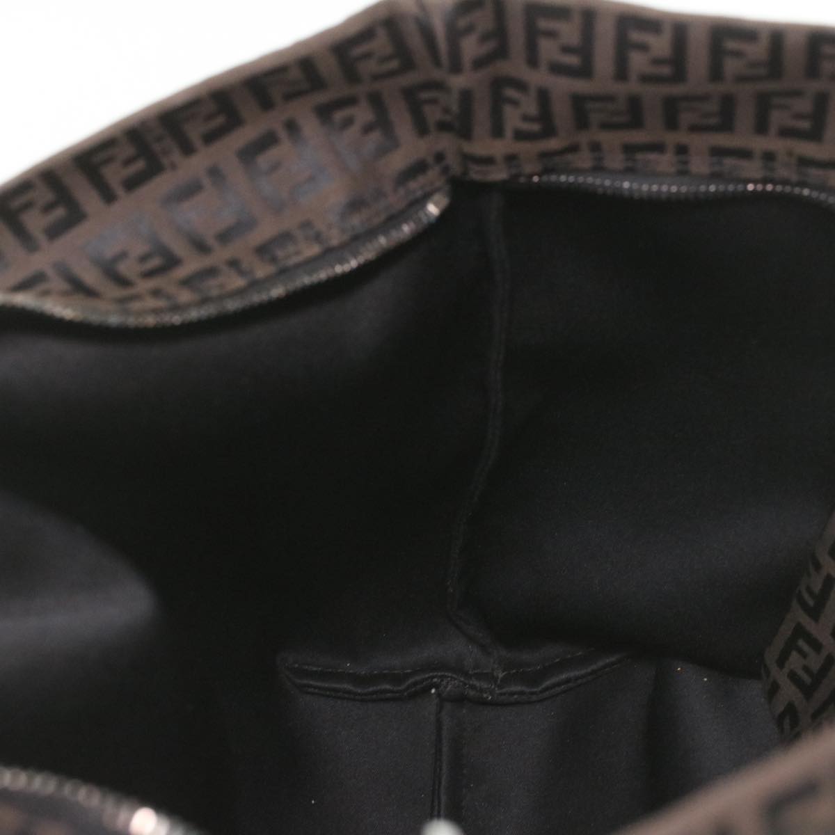 FENDI Zucchino Canvas Tote Bag Dark Brown Auth am3762