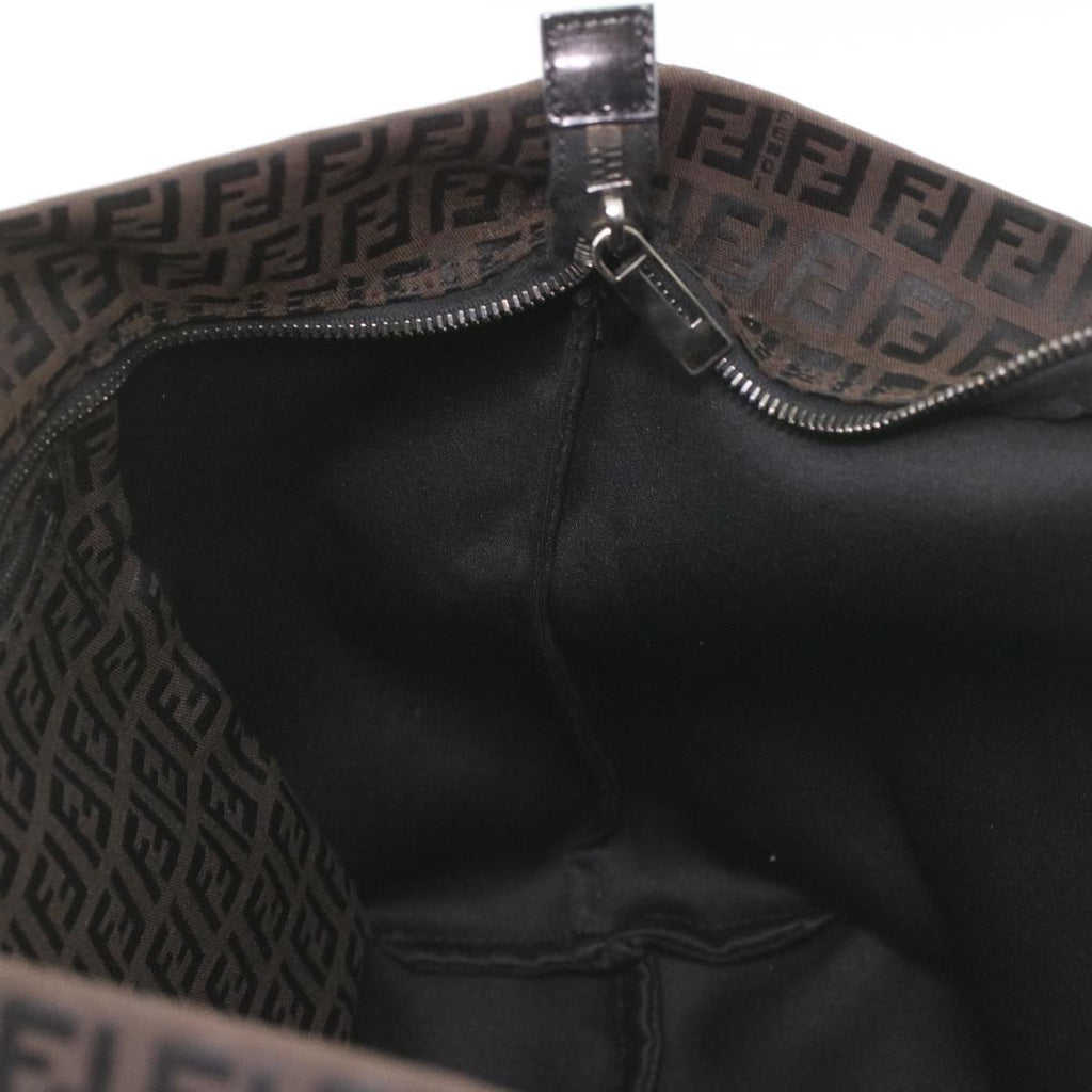 FENDI Zucchino Canvas Tote Bag Dark Brown  am3762