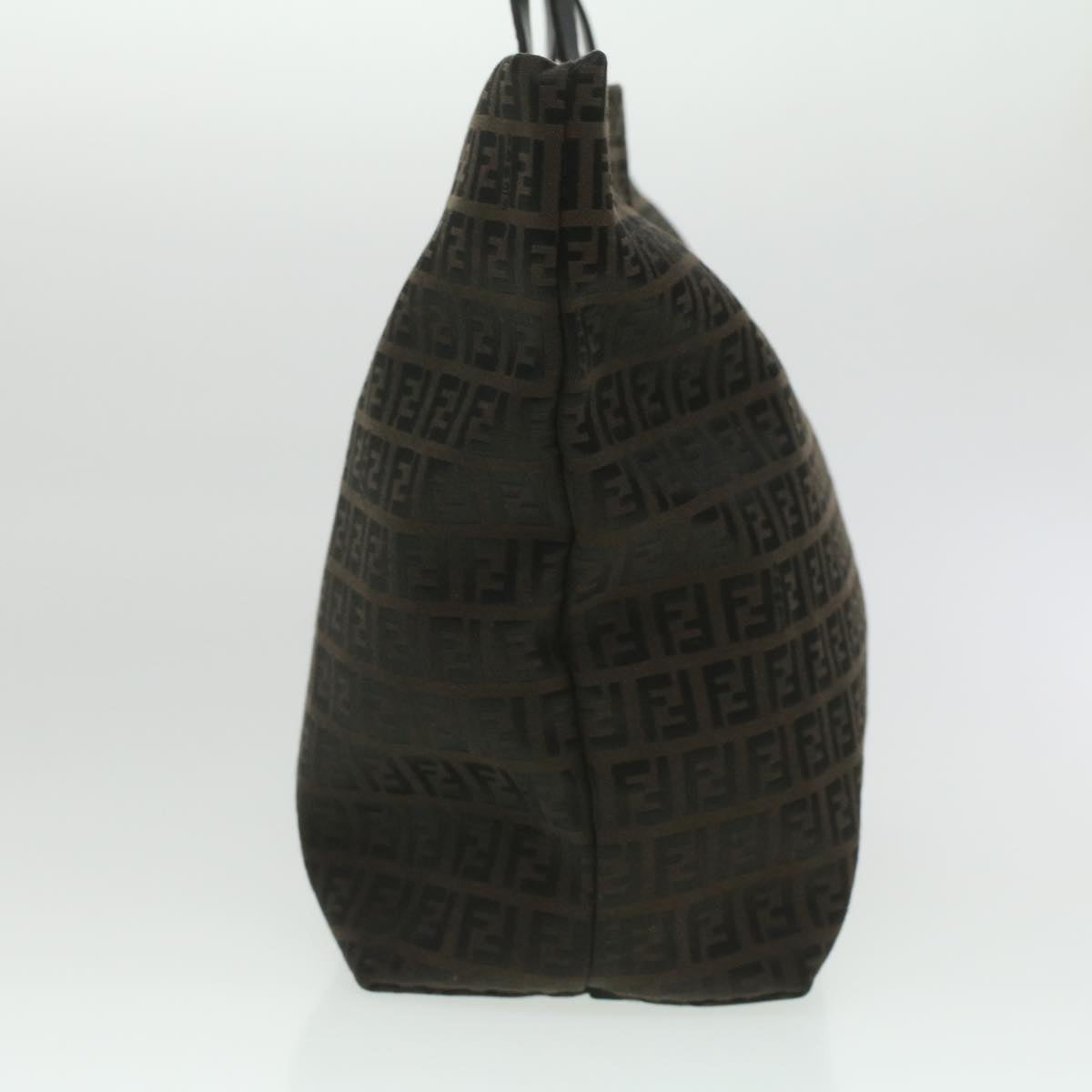 FENDI Zucchino Canvas Tote Bag Dark Brown  am3762