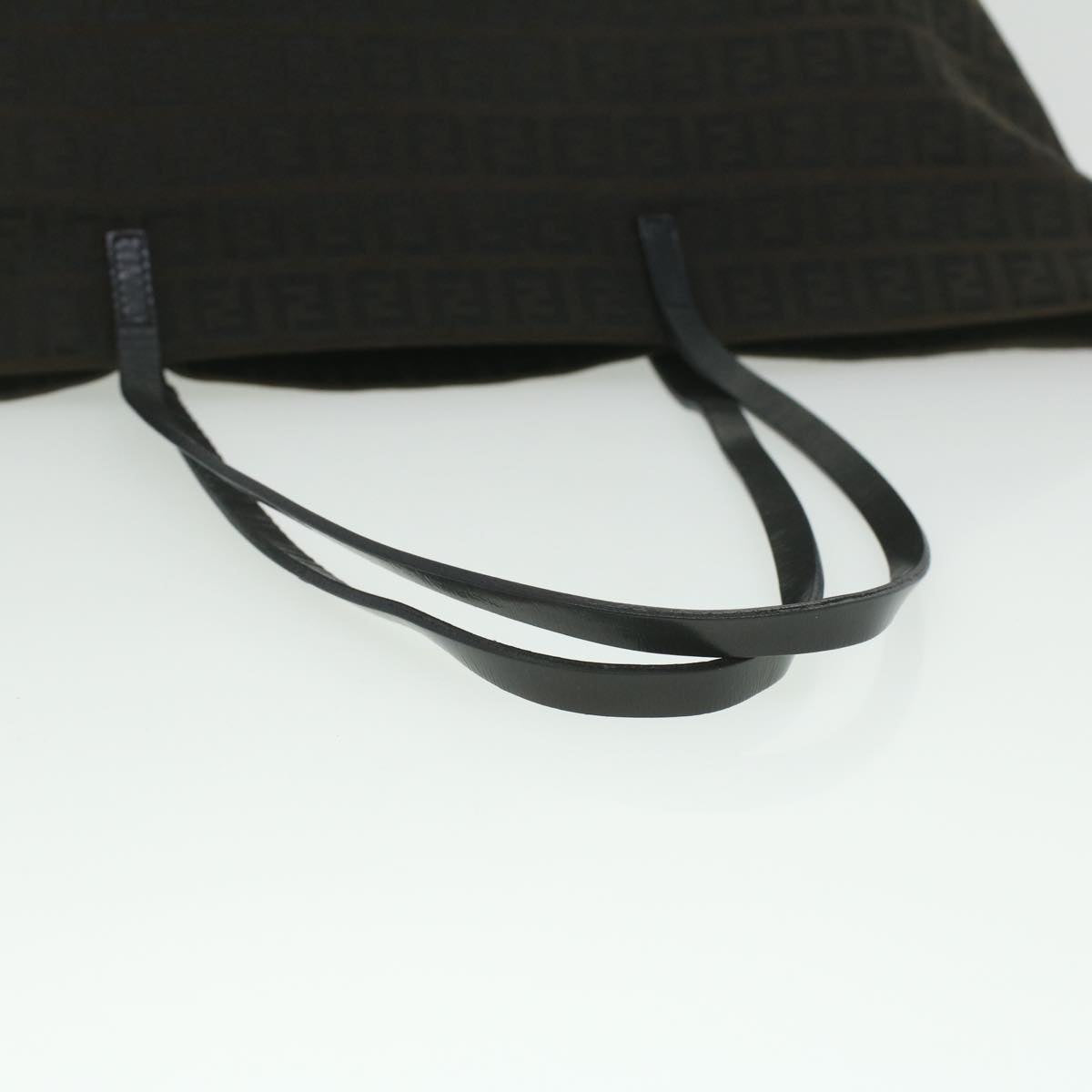 FENDI Zucchino Canvas Tote Bag Dark Brown  am3762