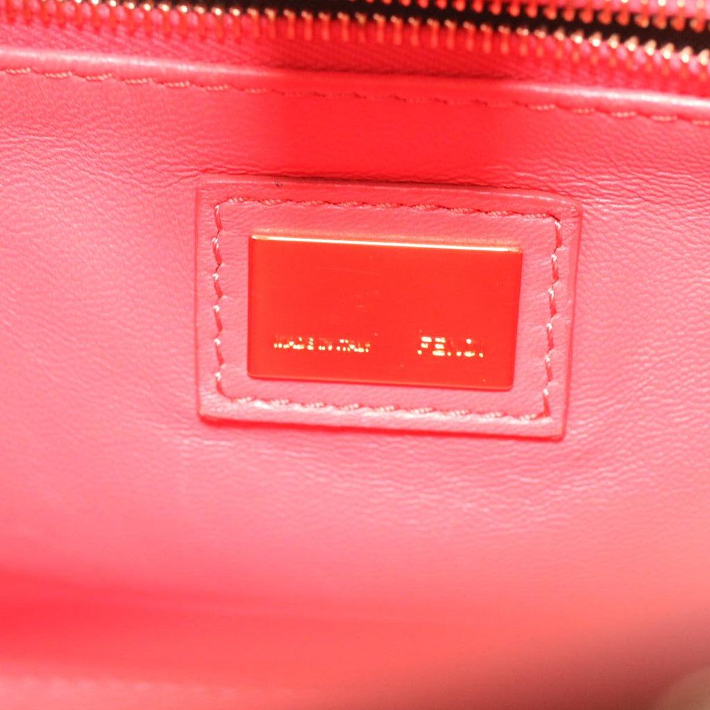 FENDI micro picaboo Hand Bag Leather 2way Orange  am3883