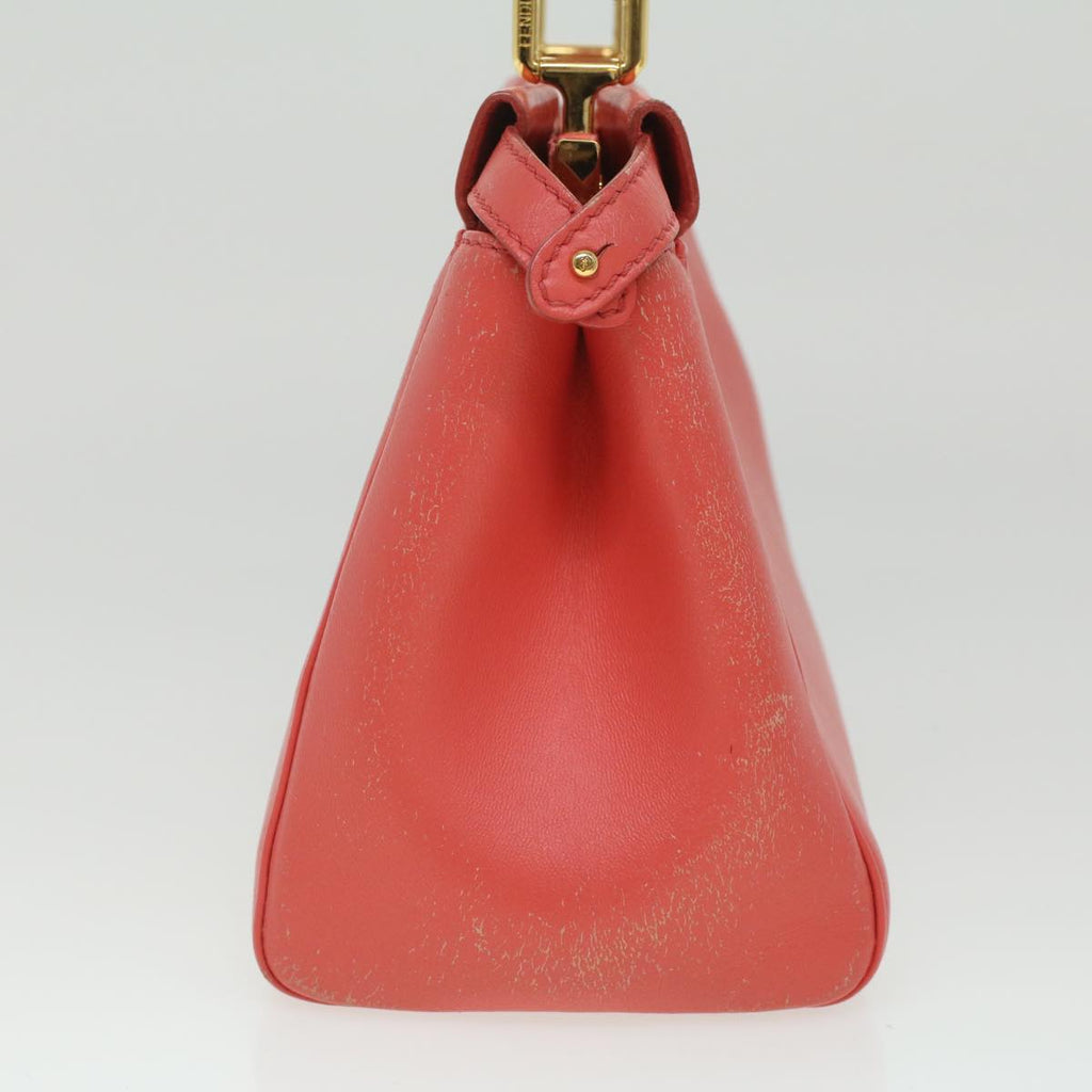 FENDI micro picaboo Hand Bag Leather 2way Orange  am3883