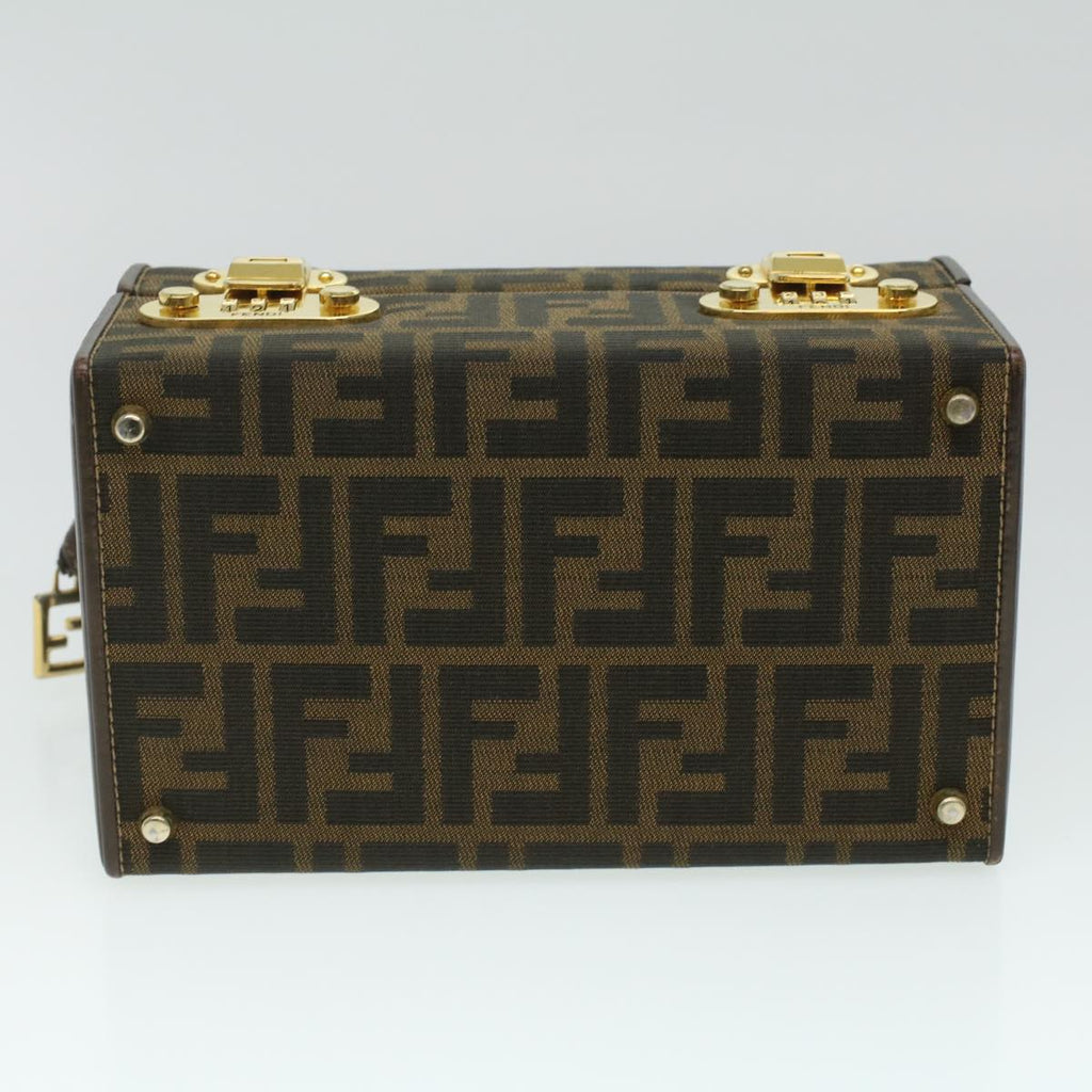 FENDI Zucca Canvas Hand Bag 2way Brown Black  am3888A