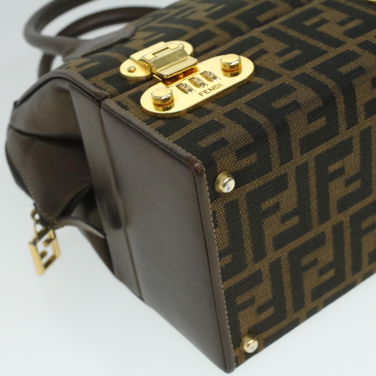 FENDI Zucca Canvas Hand Bag 2way Brown Black  am3888A
