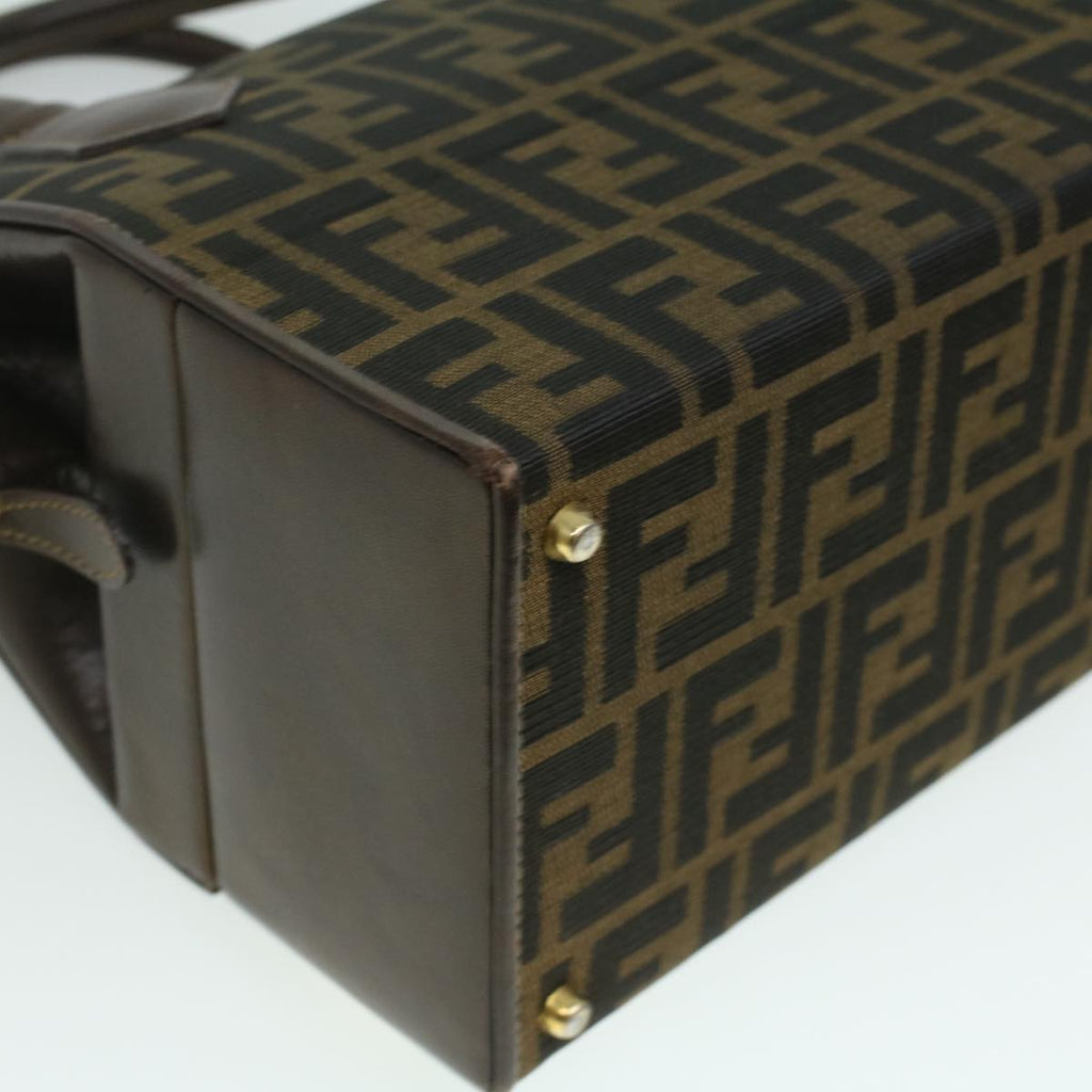 FENDI Zucca Canvas Hand Bag 2way Brown Black  am3888A