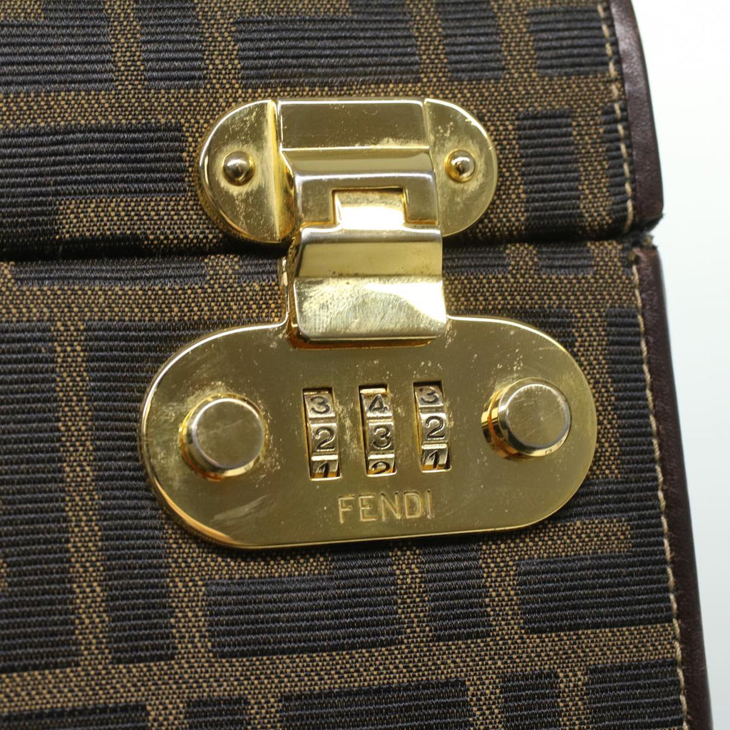 FENDI Zucca Canvas Hand Bag 2way Brown Black  am3888A