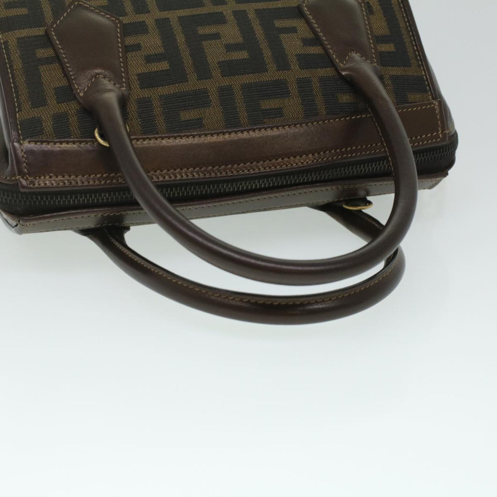 FENDI Zucca Canvas Hand Bag 2way Brown Black  am3888A