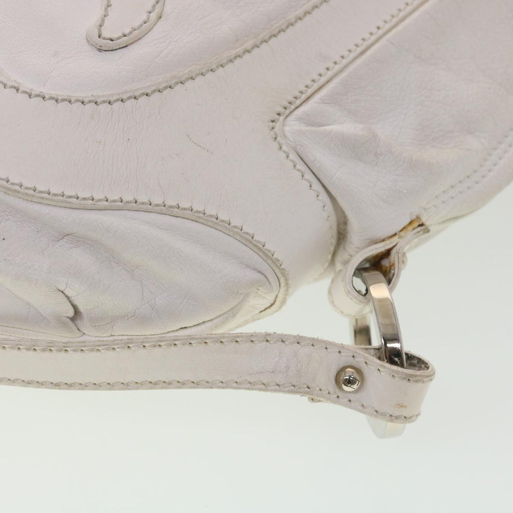 FENDI Shoulder Bag Leather White  am4051