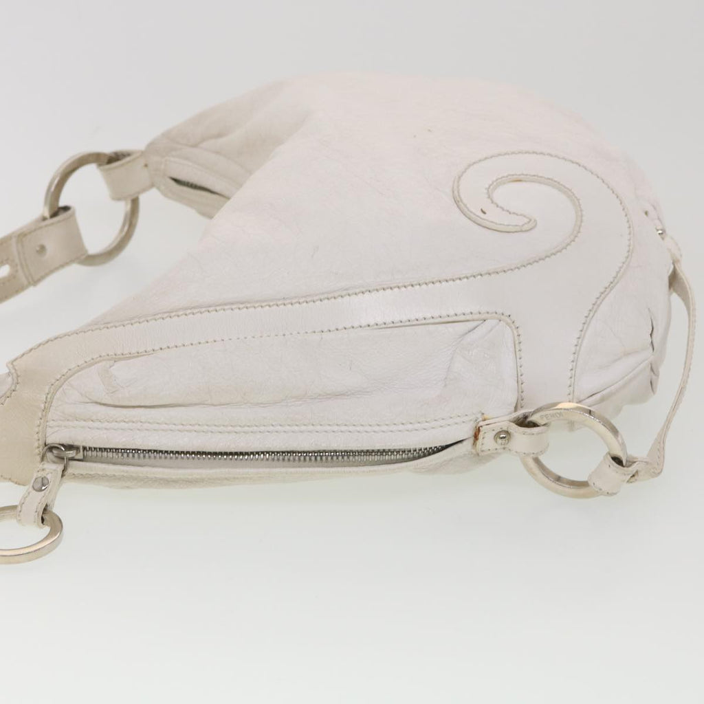 FENDI Shoulder Bag Leather White  am4051