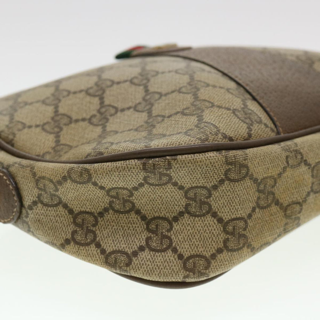 GUCCI GG Canvas Web Sherry Line Clutch Bag Beige Red Green  am4114