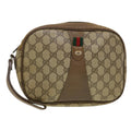 GUCCI GG Canvas Web Sherry Line Clutch Bag Beige Red Green  am4114