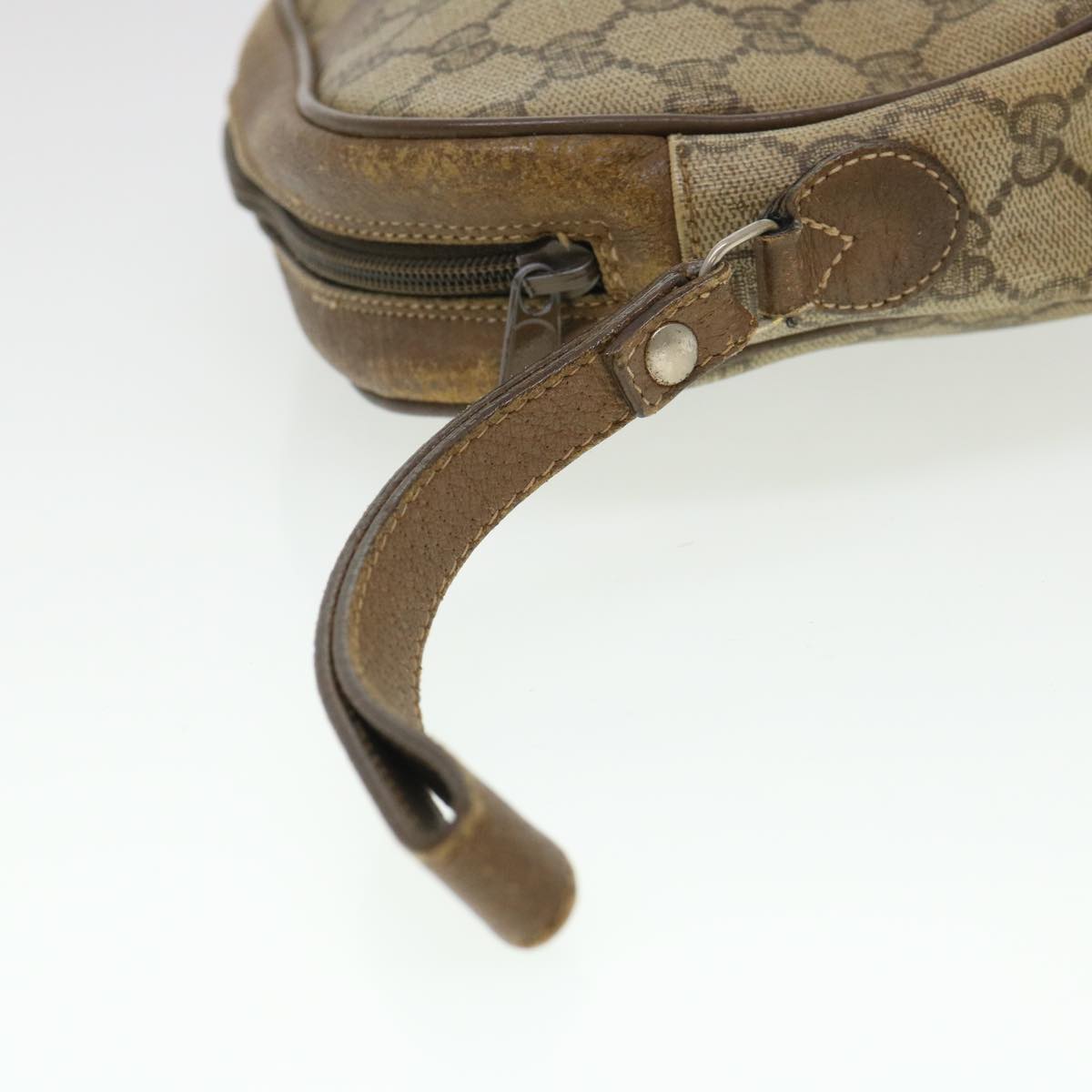 GUCCI GG Canvas Web Sherry Line Clutch Bag Beige Red Green  am4114