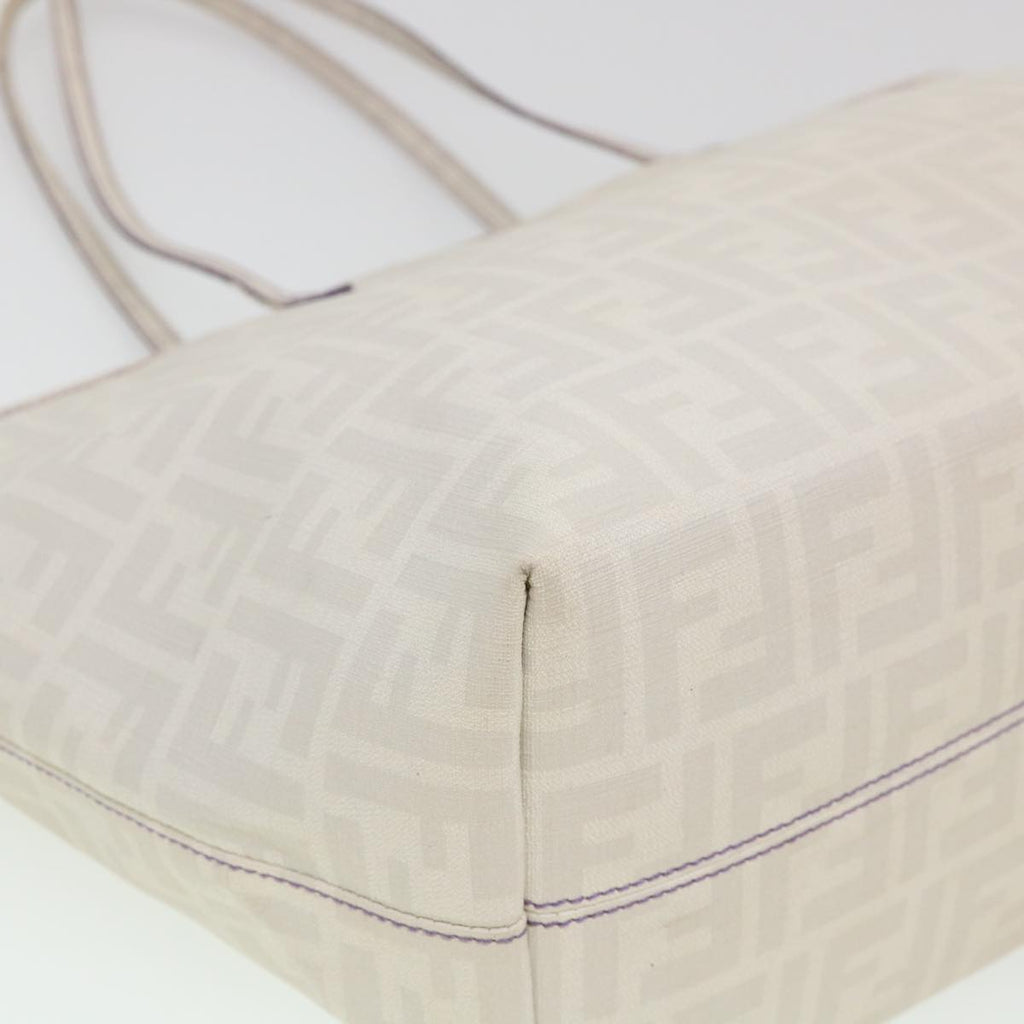 FENDI Zucca Canvas Tote Bag White 8BH185-UZD 108-211 Auth am4133