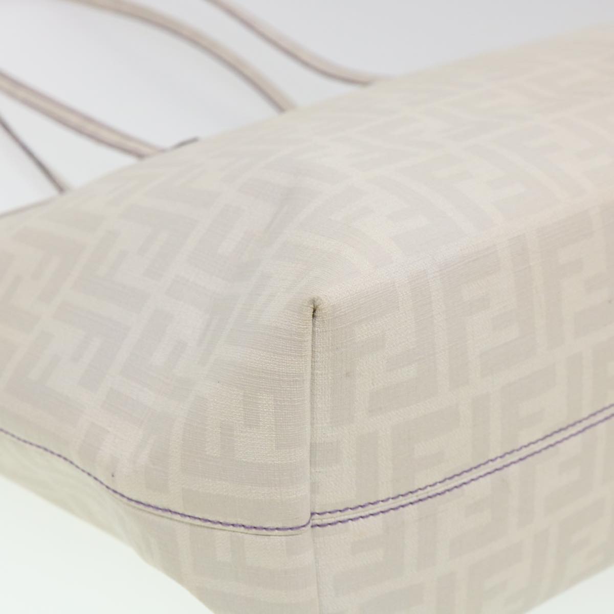 FENDI Zucca Canvas Tote Bag White 8BH185-UZD 108-211 Auth am4133